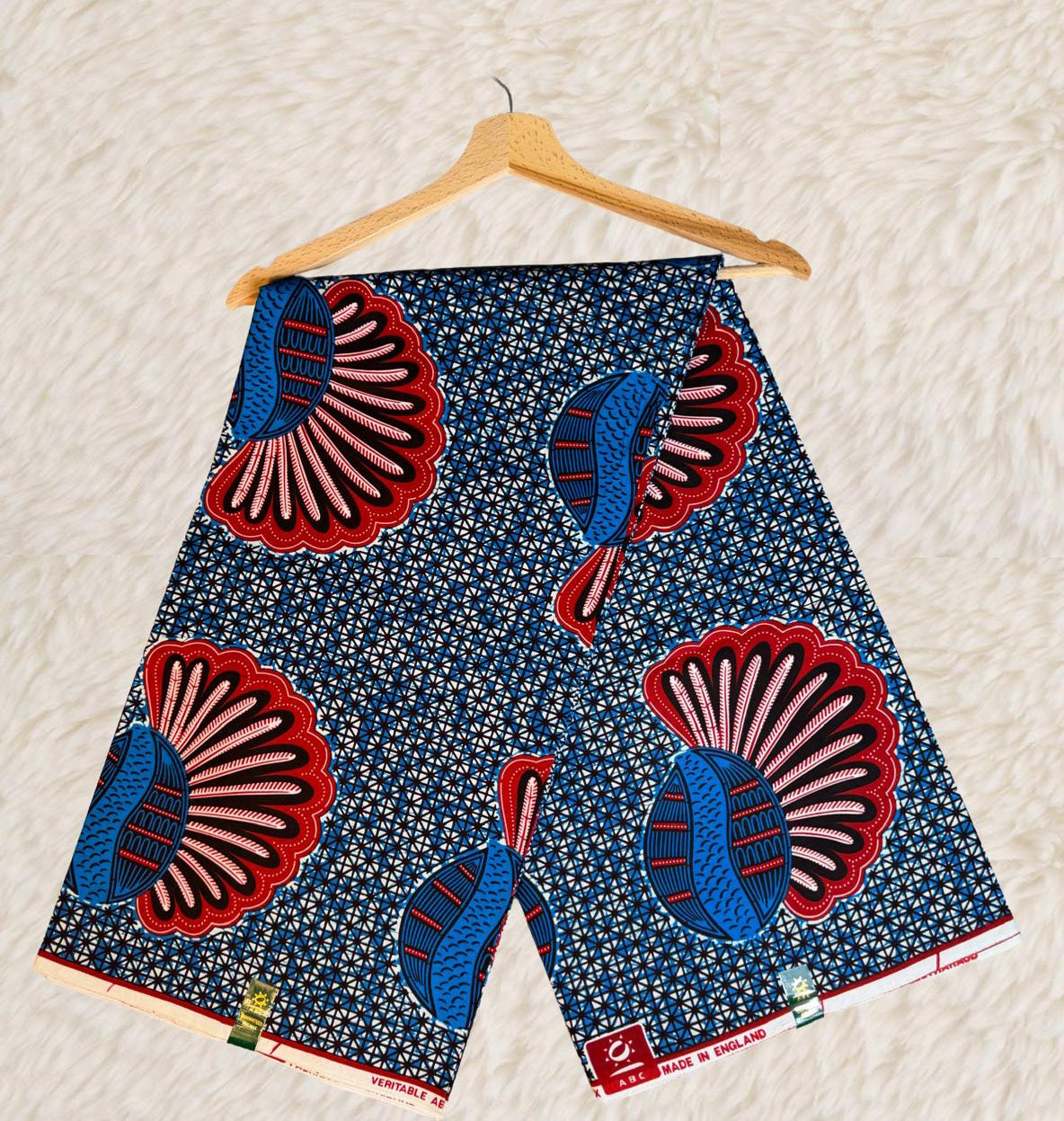 Tissus Wax Africain 6 yards Wax ABC" England  Original Ankara 100% Coton