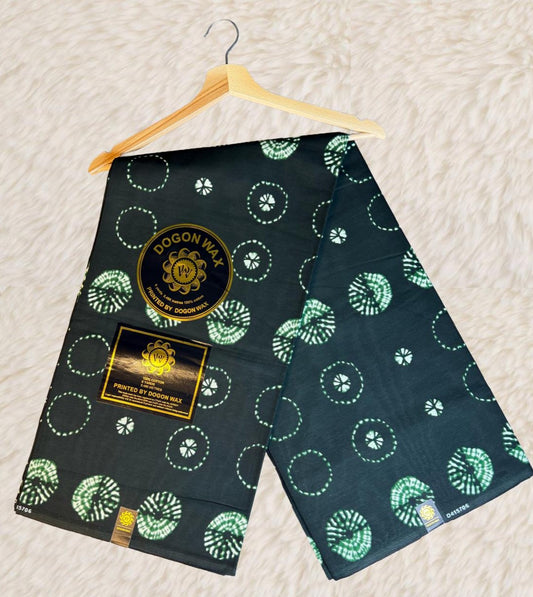 Tissus Wax Africain 6 yards Wax Mali Dogon Wax Original Ankara 100% Coton Indigo Verte