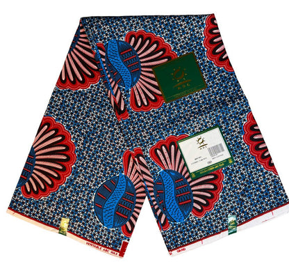 Tissus Wax Africain 6 yards Wax ABC" England  Original Ankara 100% Coton