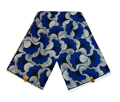 Tissus Wax 1 a 12 yards Wax Africain Wax 100% Coton Fleur de Mariage Bleu