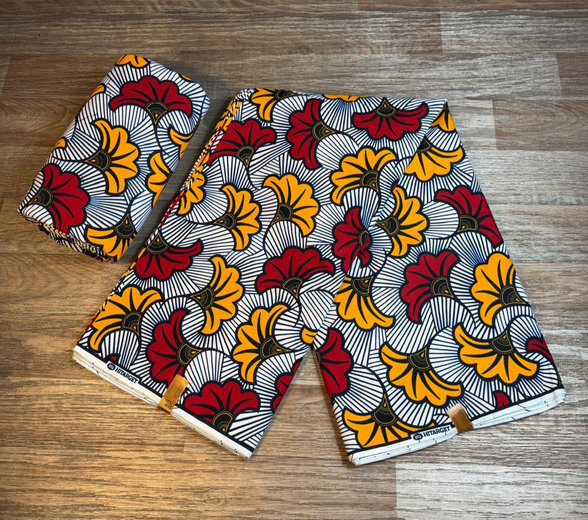 Tissu Wax 1 à 12 yards Wax Africain Wax 100 %Coton Ankara Fleur de Mariage  Rouge