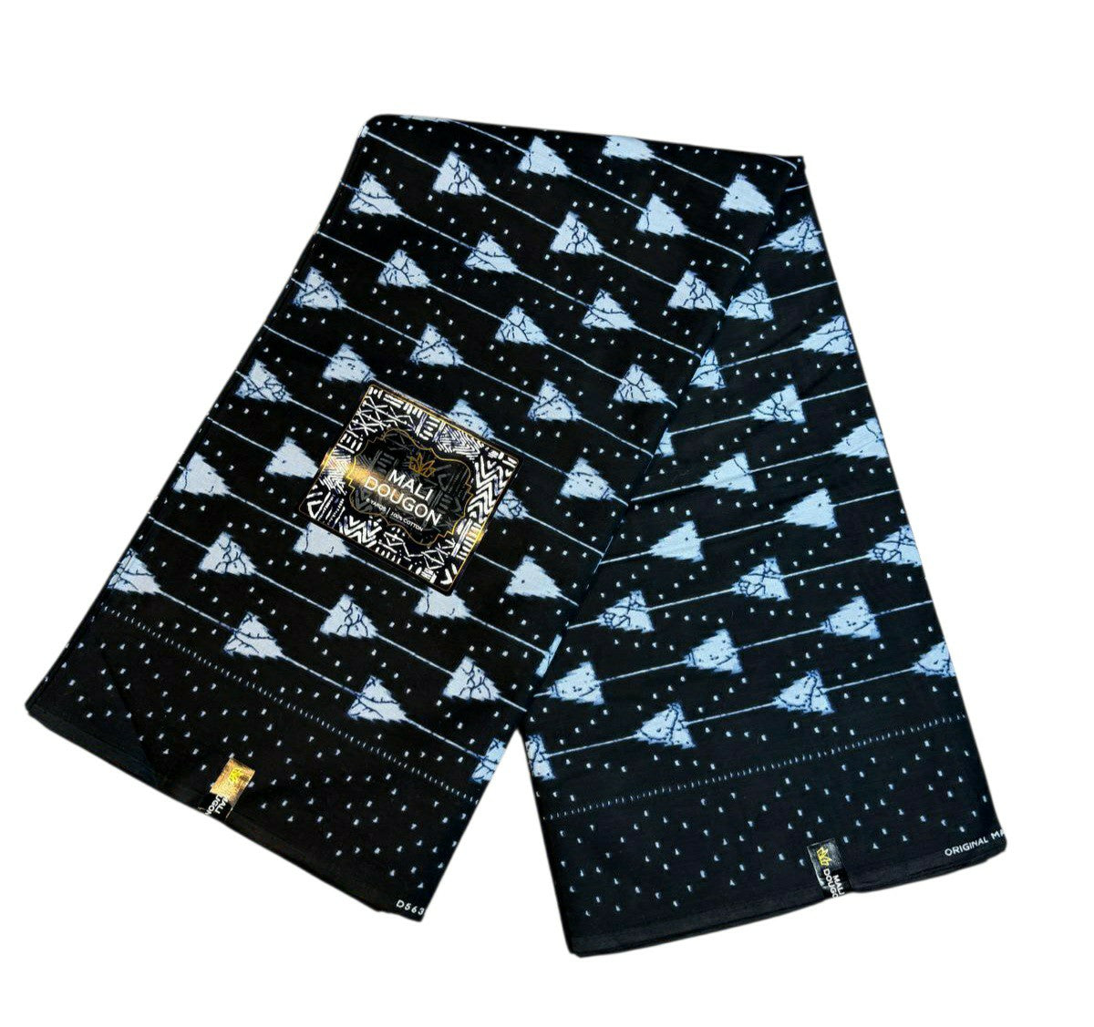 Tissus Wax Africain  1 à 6 yards Wax Mali Dogon Original 100% Coton Indigo Bleu