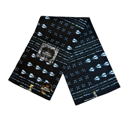 Tissus Wax Africain Ankara 1 à 6 yards Wax Mali Dogon Original 100%Coton Indigo Bleu