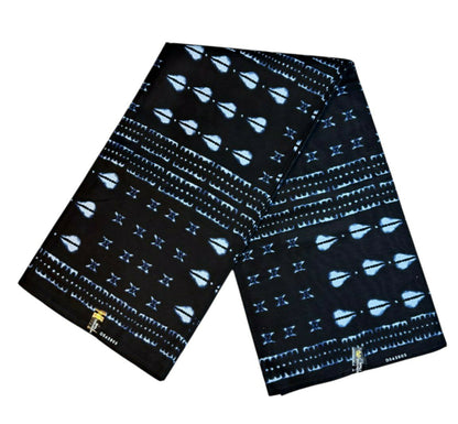 Tissus Wax 1 à 6 yards Wax Africain Wax 100% Coton Indigo Bleu