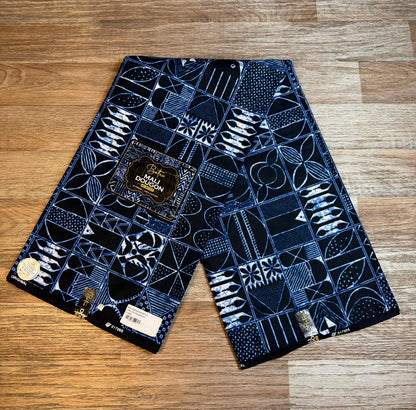 Tissus Wax 1 à 6 yards  Wax Africain Wax 100 %Coton  Indigo Bleu