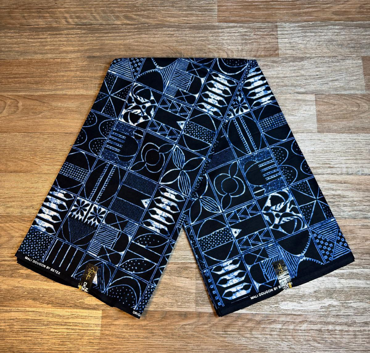 Tissus Wax 1 à 6 yards  Wax Africain Wax 100 %Coton  Indigo Bleu