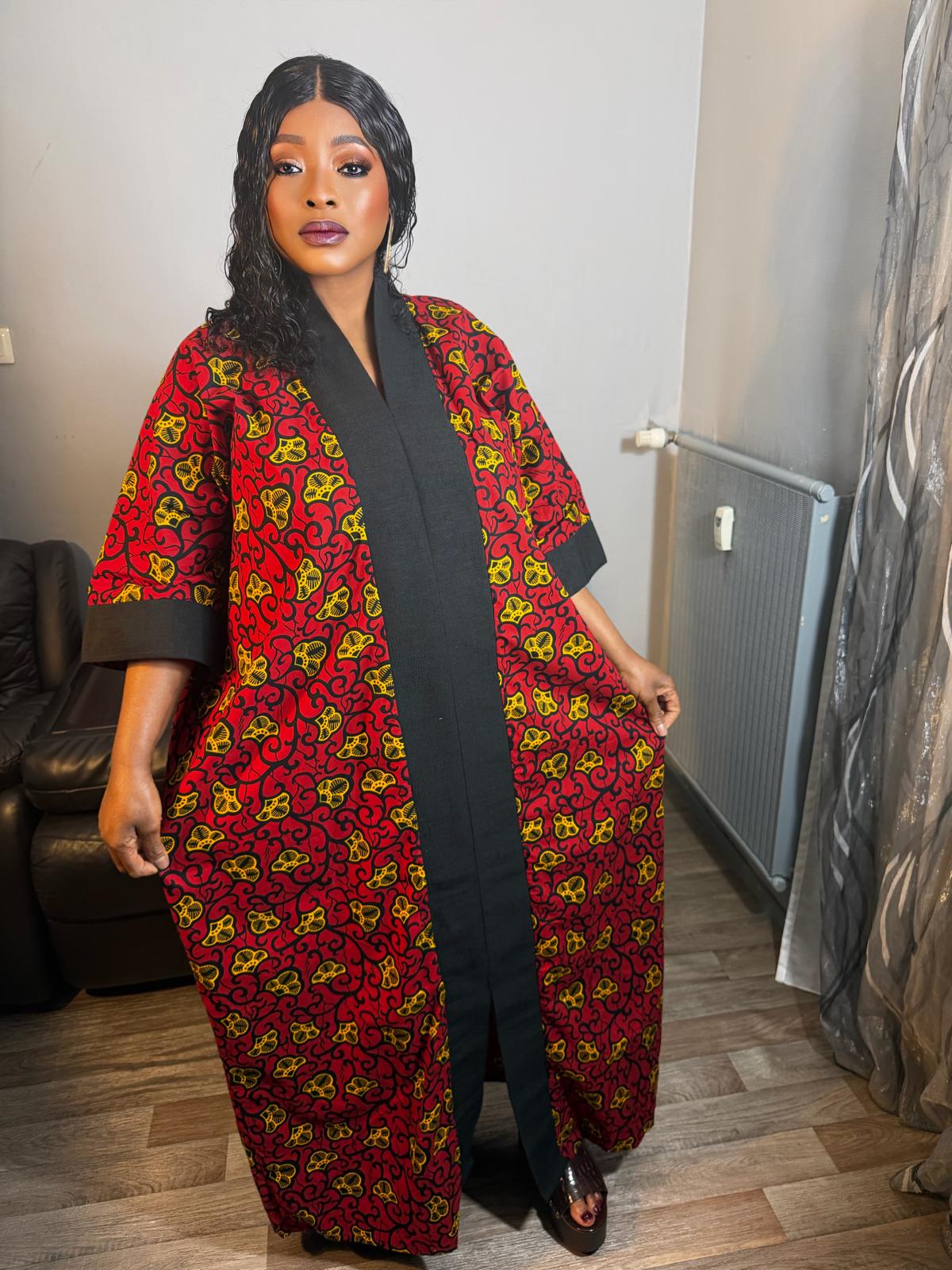Robe Femme Longue Wax Africain" Wax Et  Aso Oké "  Ankara 100% Coton