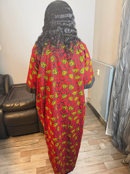 Robe Femme Longue Wax Africain" Wax Et  Aso Oké "  Ankara 100% Coton