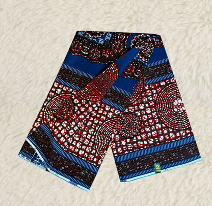 Tissus Wax Africain 6 yards Wax " ABC DU GHANA Original" Ankara 100% Coton