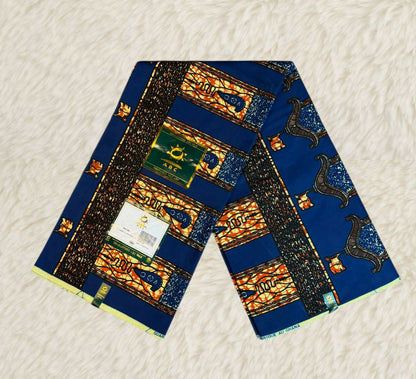 Tissus Wax Africain 6 yards Wax " ABC DU GHANA Original" Ankara 100% Coton