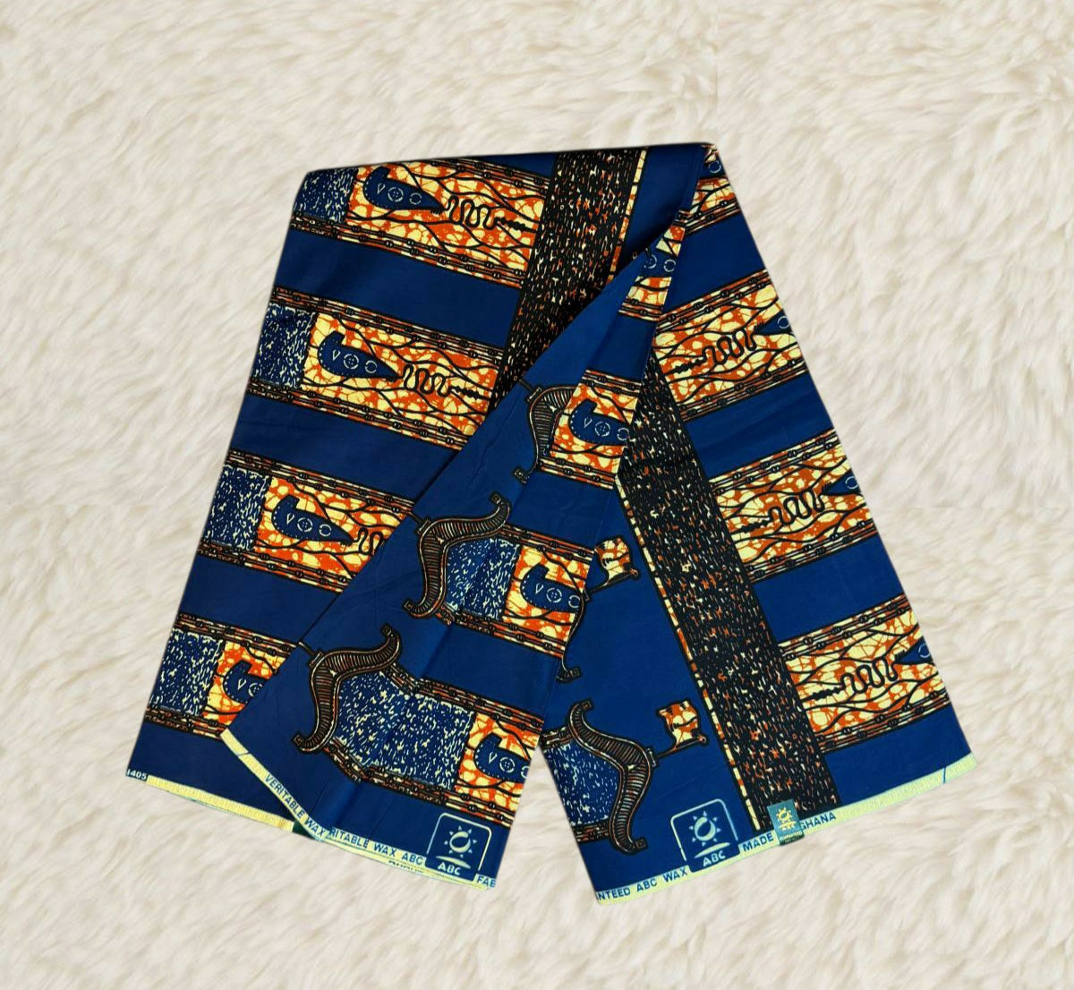 Tissus Wax Africain 6 yards Wax " ABC DU GHANA Original" Ankara 100% Coton