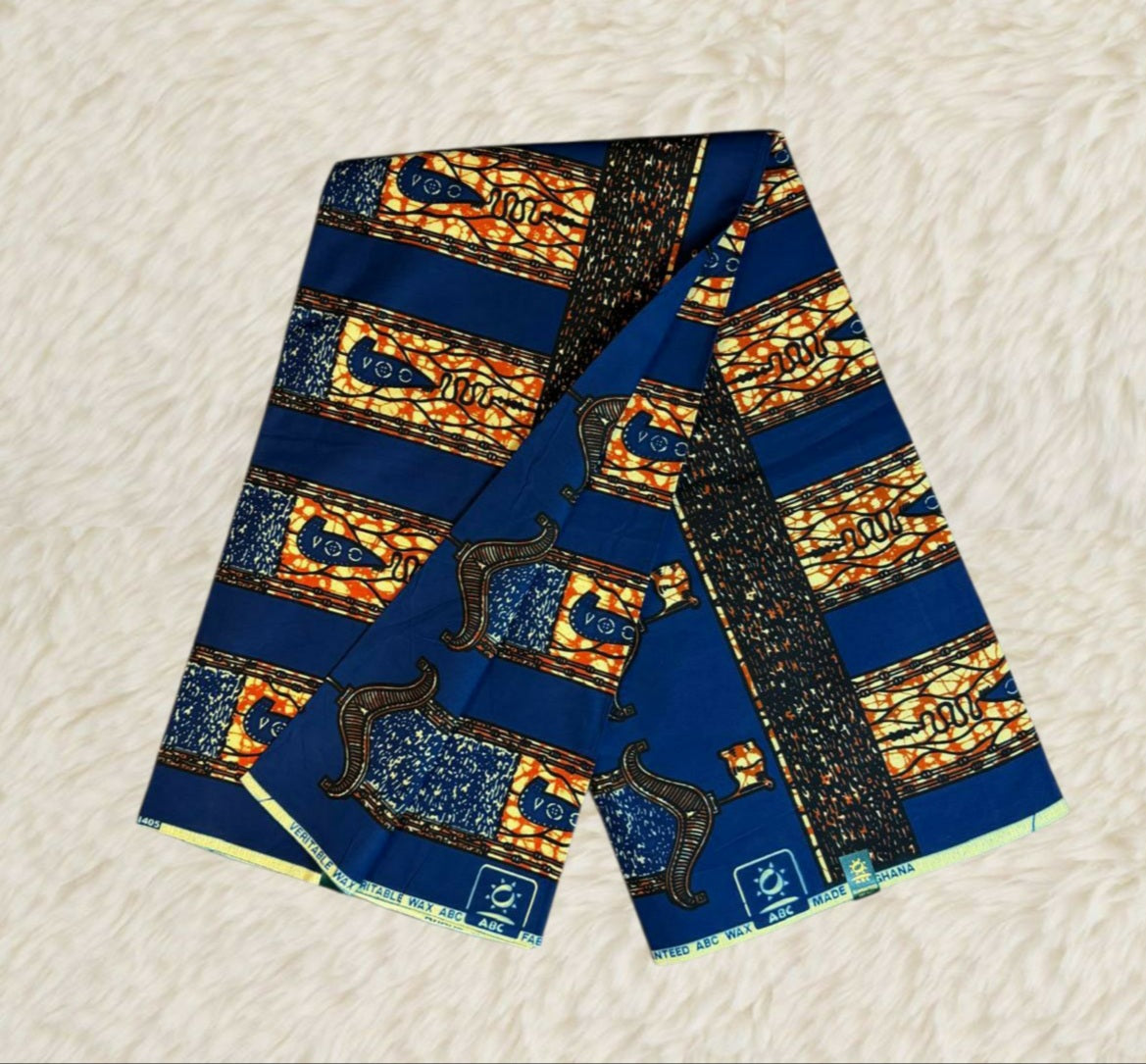 Tissus Wax Africain 6 yards Wax " ABC DU GHANA Original" Ankara 100% Coton