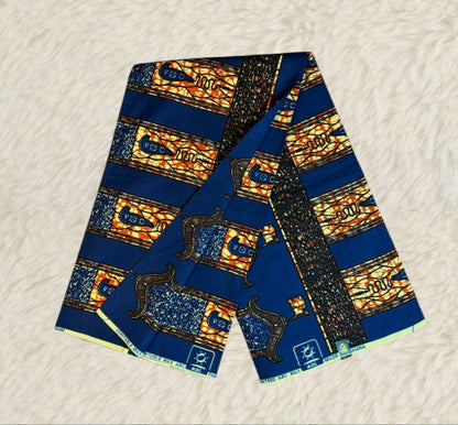Tissus Wax Africain 6 yards Wax " ABC DU GHANA Original" Ankara 100% Coton