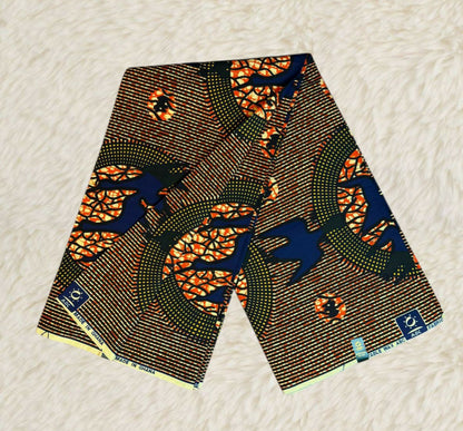 Tissus Wax Africain 6 yards Wax " ABC DU GHANA Original" Ankara 100% Coton
