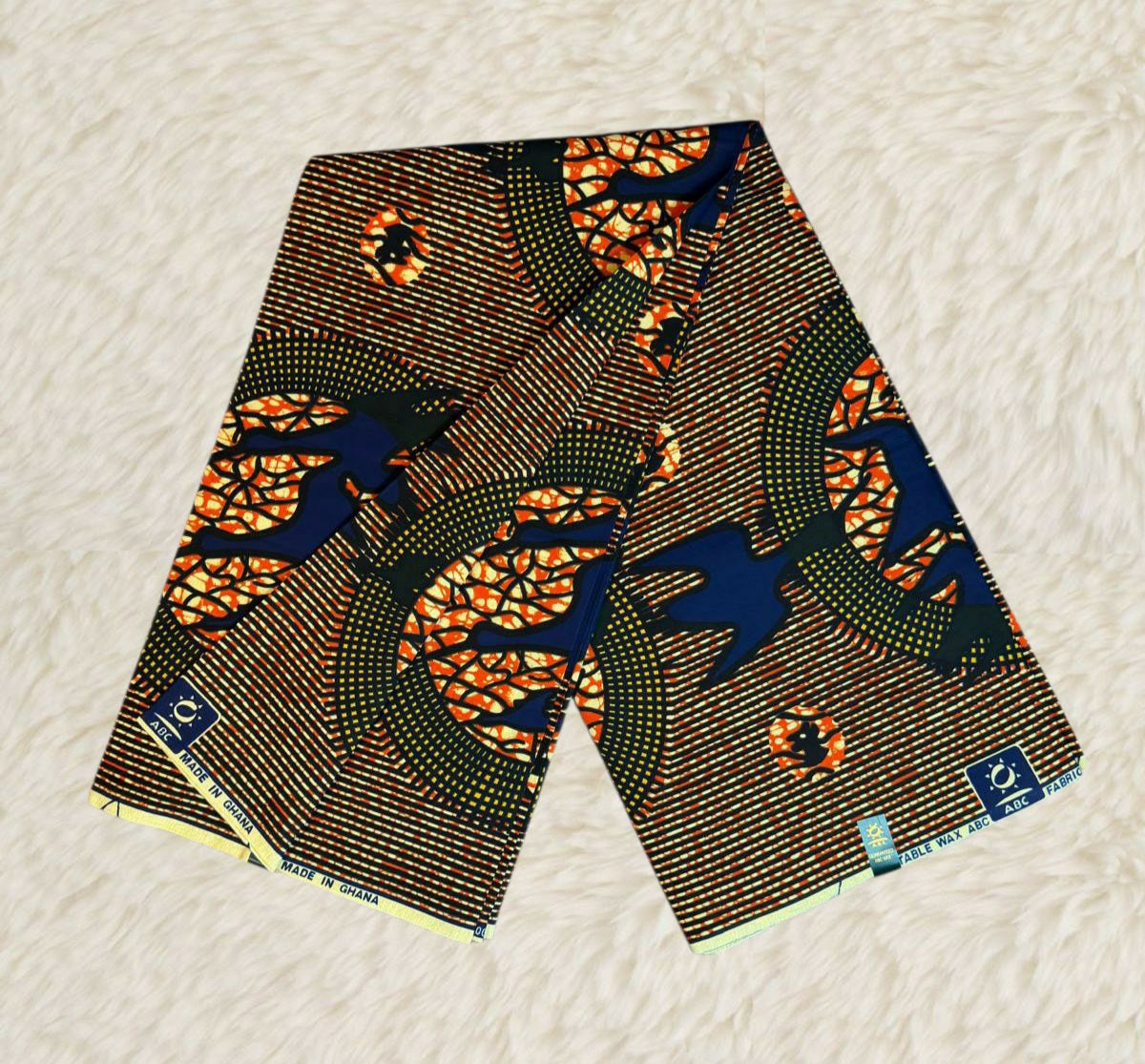 Tissus Wax Africain 6 yards Wax " ABC DU GHANA Original" Ankara 100% Coton