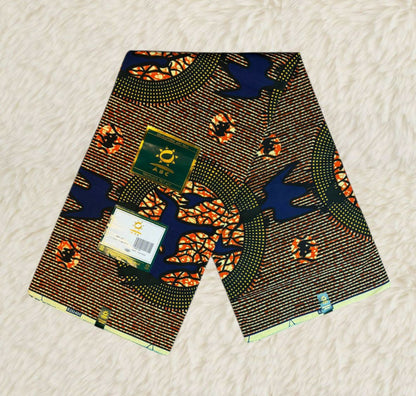 Tissus Wax Africain 6 yards Wax " ABC DU GHANA Original" Ankara 100% Coton