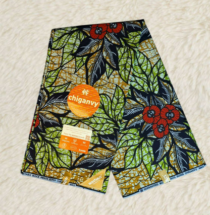 Tissus Wax Africain Ankara 6 yards Wax "Chiganvy" Premium 100% Coton"