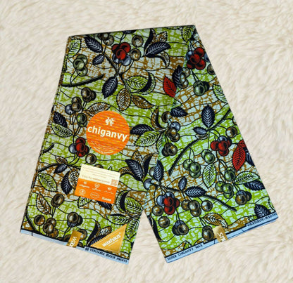 Tissus Wax Africain Ankara 6 yards Wax "Chiganvy" Premium 100% Coton"