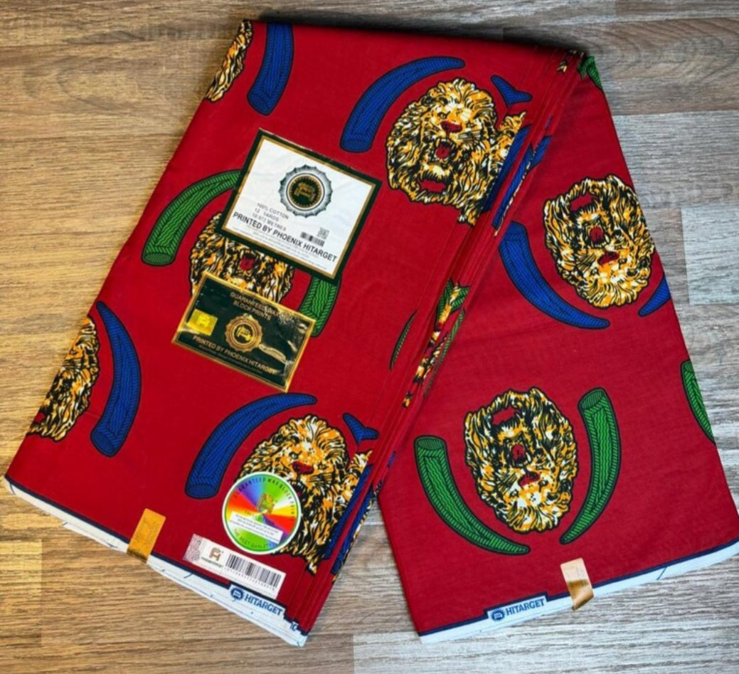 Tissus Wax 1 à 12 yards Wax Africain Wax 100 %Coton Igbo  Odogun" Ankara
