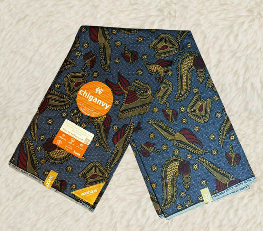 Tissus Wax Chiganvy  6 yards Wax "  Africain 100% Coton"Ankara