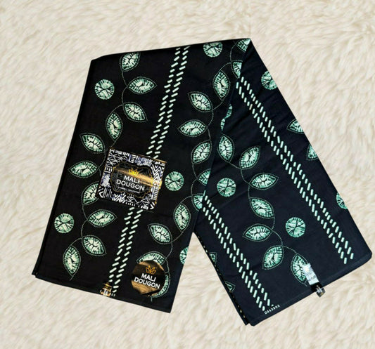 Tissus Wax 6 yards Wax Africain Wax 100% Coton Indigo Verte