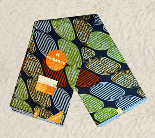 Tissus Wax Africain 6 yards Wax "Chiganvy" 100% Coton Ankara