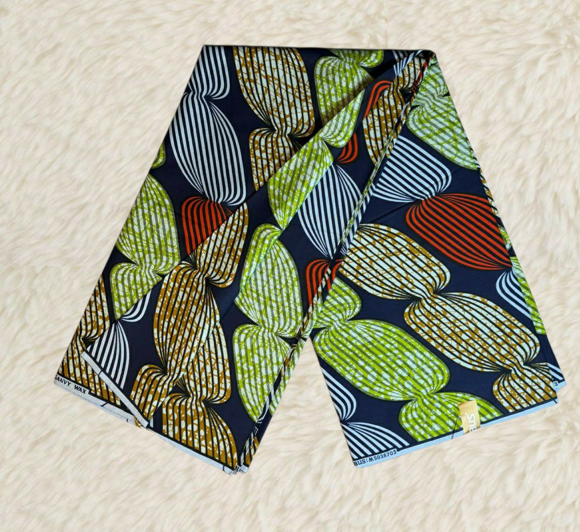 Tissus Wax Africain 6 yards Wax "Chiganvy" 100% Coton Ankara
