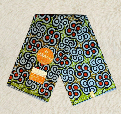 Tissus Wax Africain" Ankara 6 yards wax Chiganvy" 100% Coton "