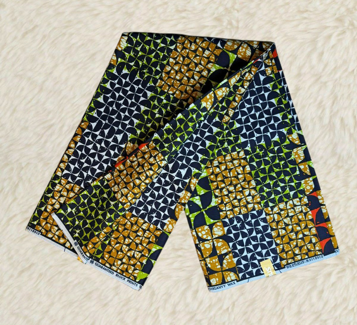 Tissus Wax Africain Ankara 6 yards Wax "Chiganvy" Premium 100% Coton