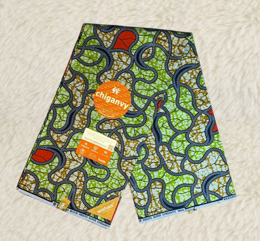 Tissus Wax Africain" Ankara 6 yards Wax  100% Coton"
