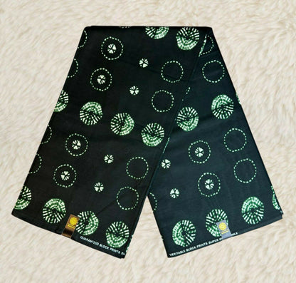 Tissus Wax Africain 6 yards Wax Mali Dogon Wax" Ankara 100% Coton Indigo Verte