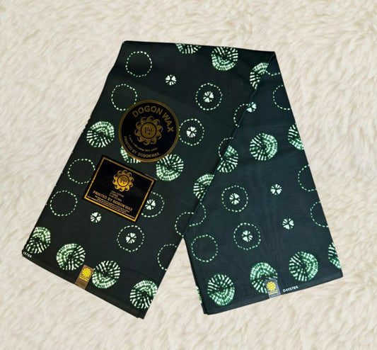 Tissus Wax 6 yards Wax Africain  Wax 100 %Coton Ankara Indigo Verte