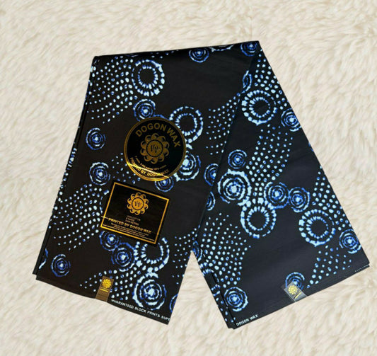 Tissus Wax 6 yards Wax Africain Wax 100 %Coton Ankara Bleu marine