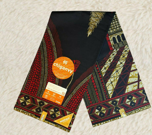 Tissus Wax  Chiganvy 6 yards Wax "Africain " 100% Coton"Ankara