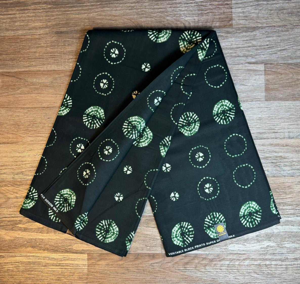 Tissus Wax Africain 6 yards Wax Mali Dogon Wax" Ankara 100% Coton Indigo Verte