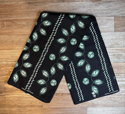 Tissus Wax Africain  1 à 6 yards Wax Mali Dogon" 100% Coton Indigo Verte
