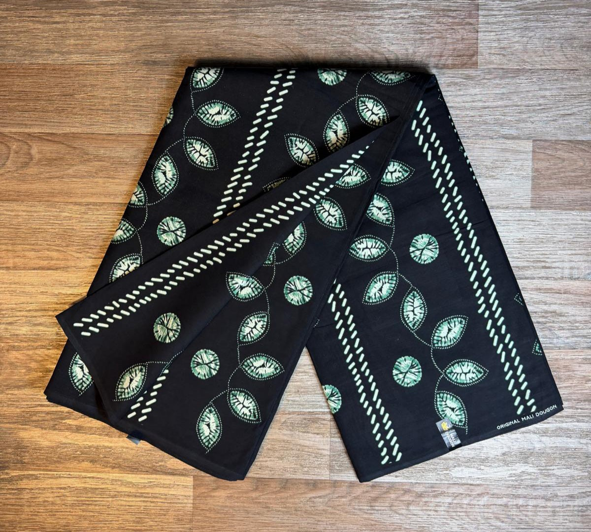 Tissus Wax Africain  1 à 6 yards Wax Mali Dogon" 100% Coton Indigo Verte