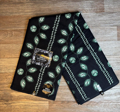 Tissus Wax Africain  1 à 6 yards Wax Mali Dogon" 100% Coton Indigo Verte