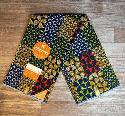 Tissus Wax Africain Ankara 6 yards Wax "Chiganvy" Premium 100% Coton