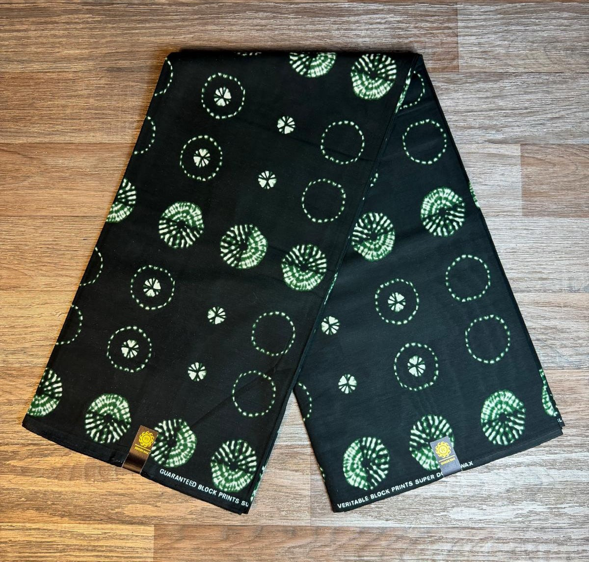 Tissus Wax Africain 6 yards Wax Mali Dogon Wax" Ankara 100% Coton Indigo Verte