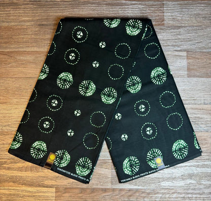 Tissus Wax Africain 6 yards Wax Mali Dogon Wax" Ankara 100% Coton Indigo Verte