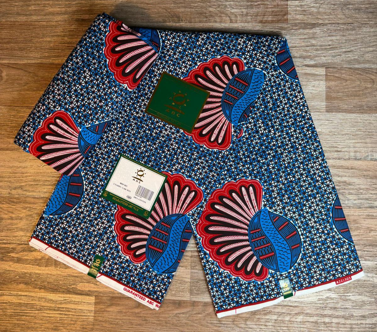 Tissus Wax Africain 1 à 12 yards Wax ABC"  Ankara 100% Coton