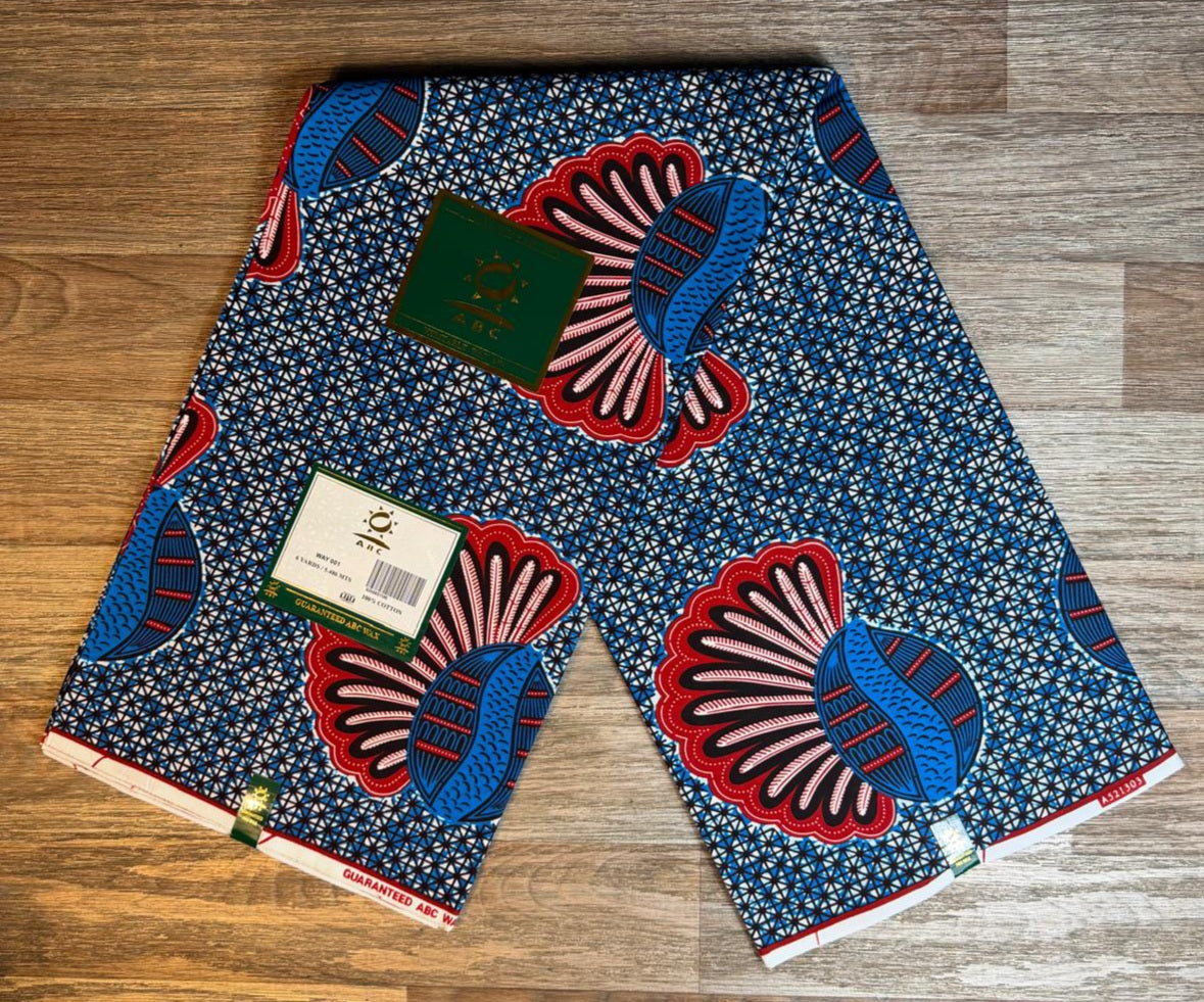 Tissus Wax Africain 1 à 12 yards Wax ABC"  Ankara 100% Coton
