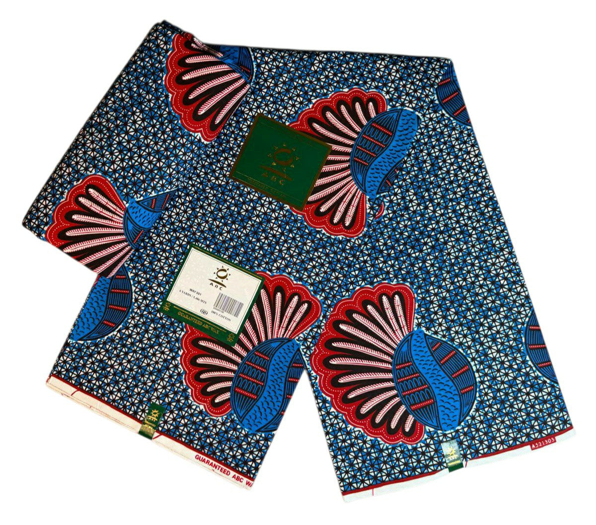 Tissus Wax Africain 1 à 12 yards Wax ABC"  Ankara 100% Coton