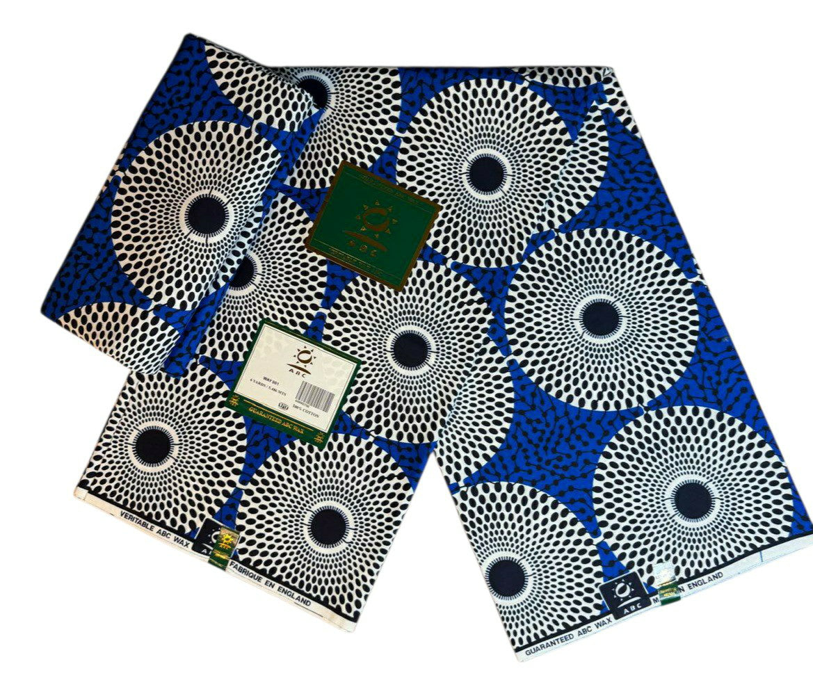 Tissus Wax Africain 1 à 12 yards Wax Abc  100% Coton Ankara