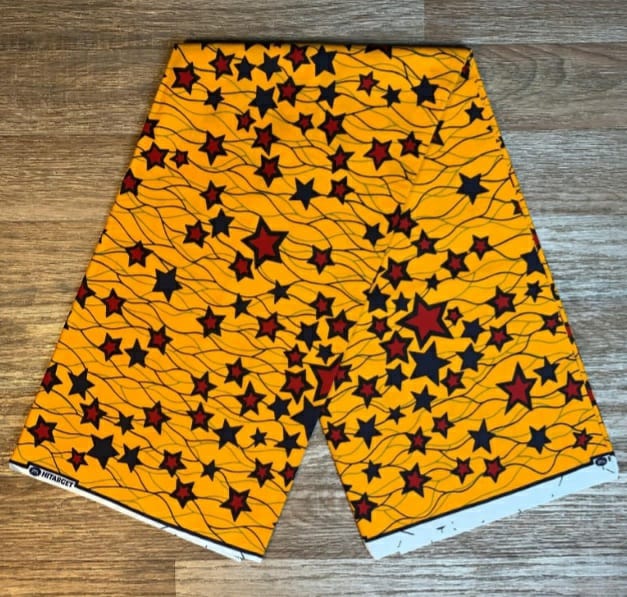 Tissus Wax 1 à 6vyards Wax Africain Wax 100%Coton Étoile Rouge