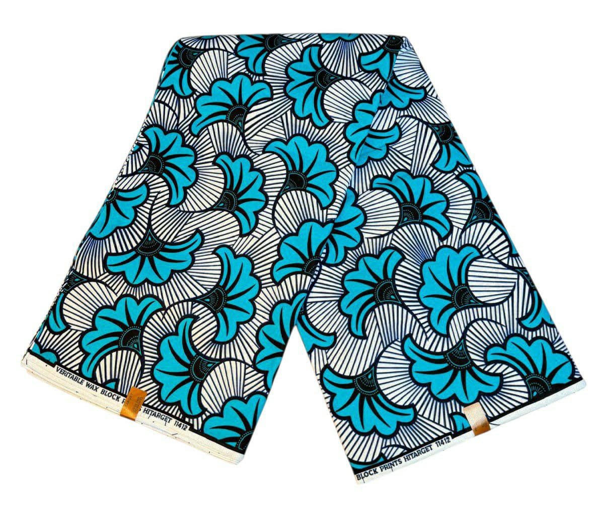 Tissus Wax 1 a 12 yards Wax Africain Wax 100% Coton Fleur de Mariage Turquoise