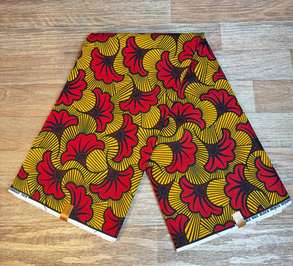 Tissus Wax 1 a 12 yards Wax Africain Wax 100% Coton Fleur de Mariage Rouge