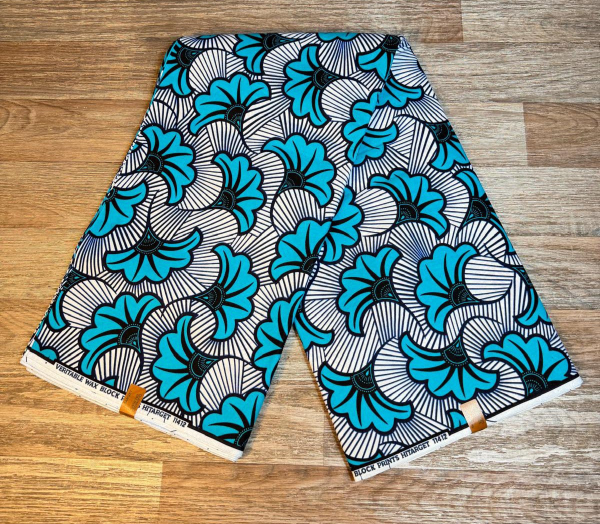 Tissus Wax 1 a 12 yards Wax Africain Wax 100% Coton Fleur de Mariage Turquoise