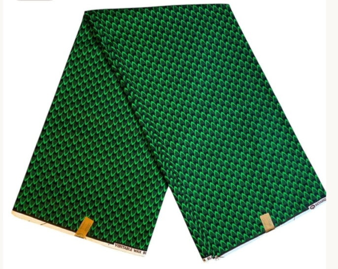 Tissus Wax 1 a 12 yards Wax Africain Wax 100% Coton Écailles Vert